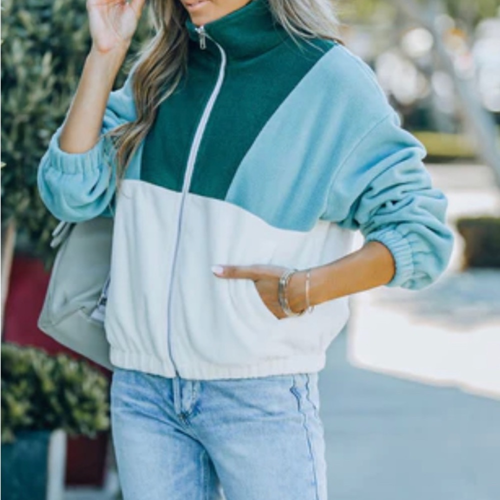 VICI Newell Pocketed Colorblock Zip Up Jacket